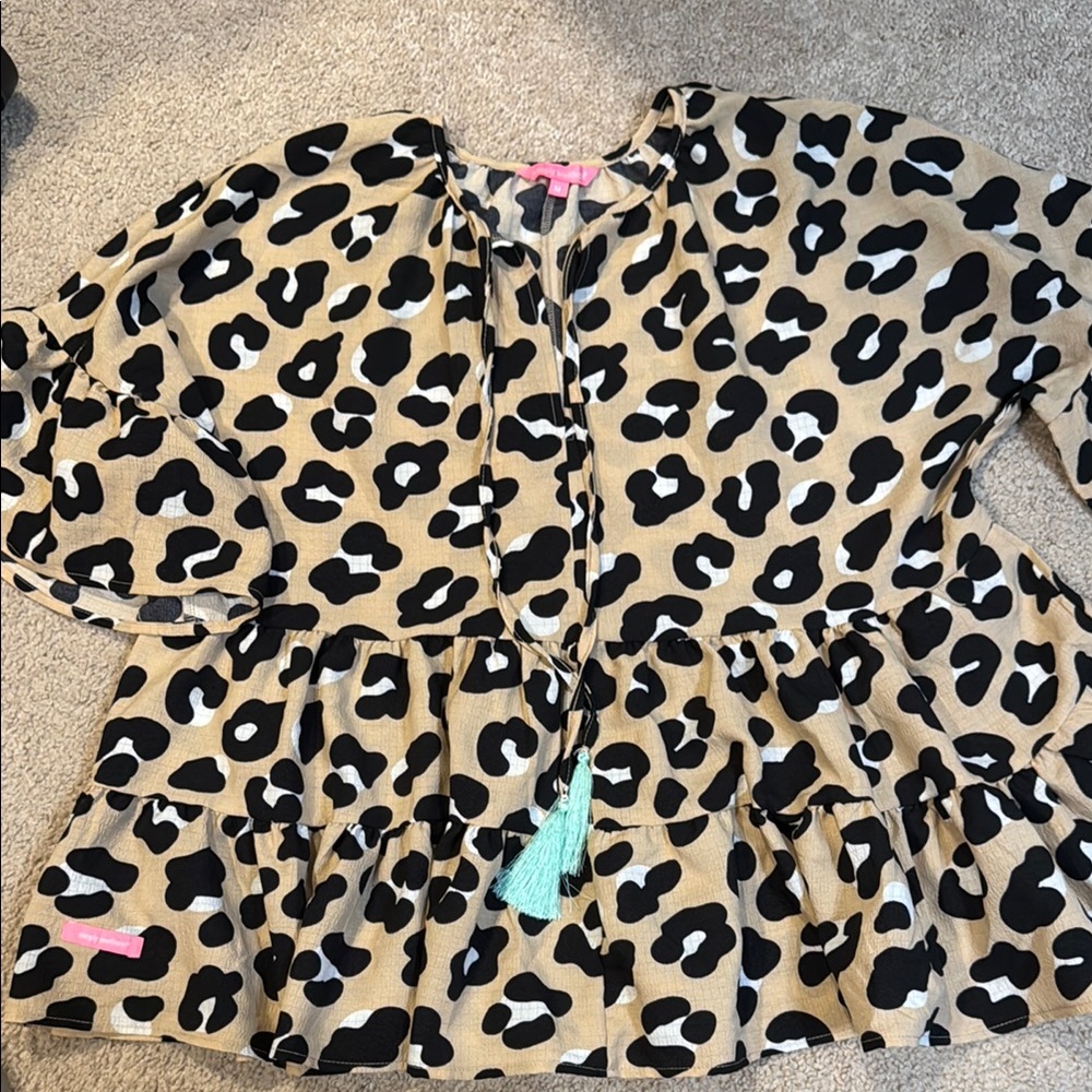 Simply Southern Black and Tan Leopard Top